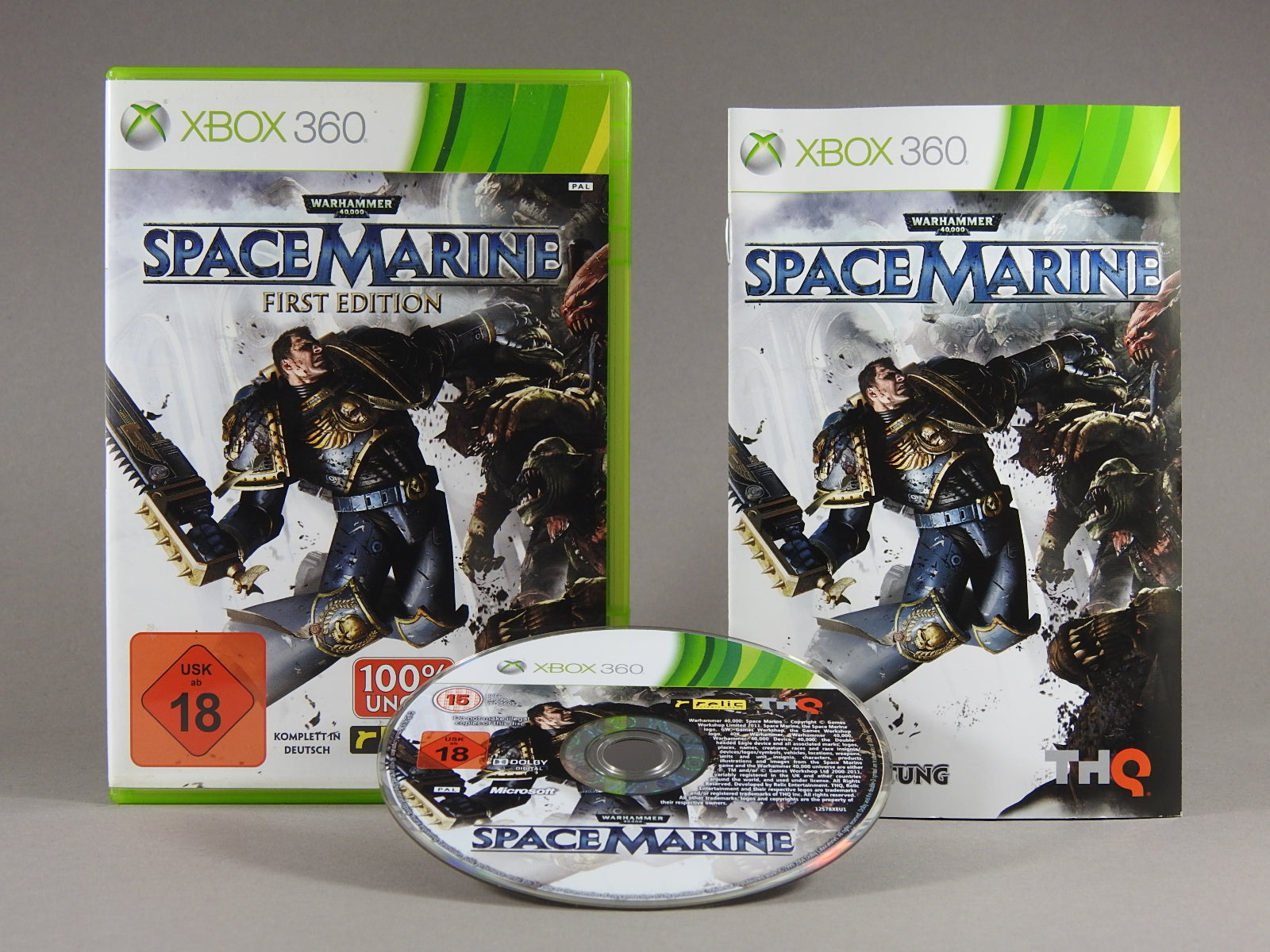 Xbox 360 Videospiel Warhammer 40000 Space Marine Hülle mit Anleitung und Disc