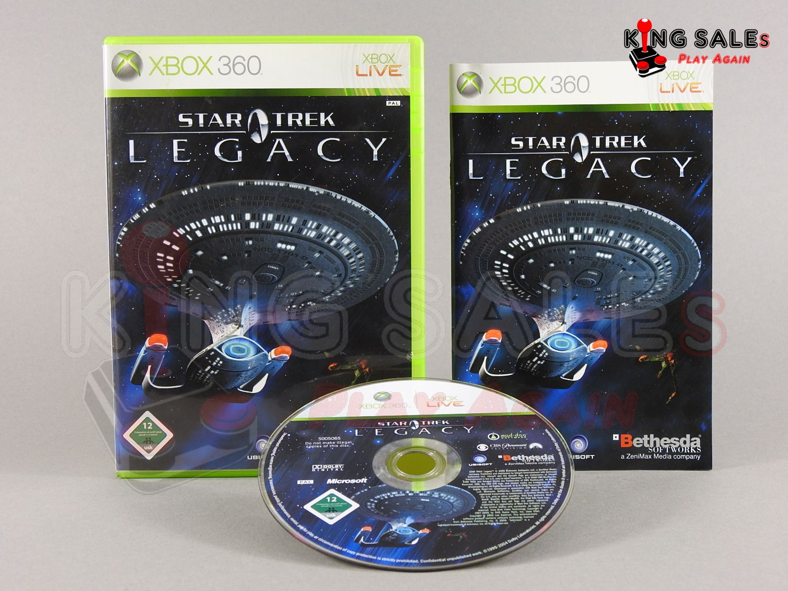 Xbox 360 Videospiel Star Trek Legacy Hülle mit Anleitung und Disc