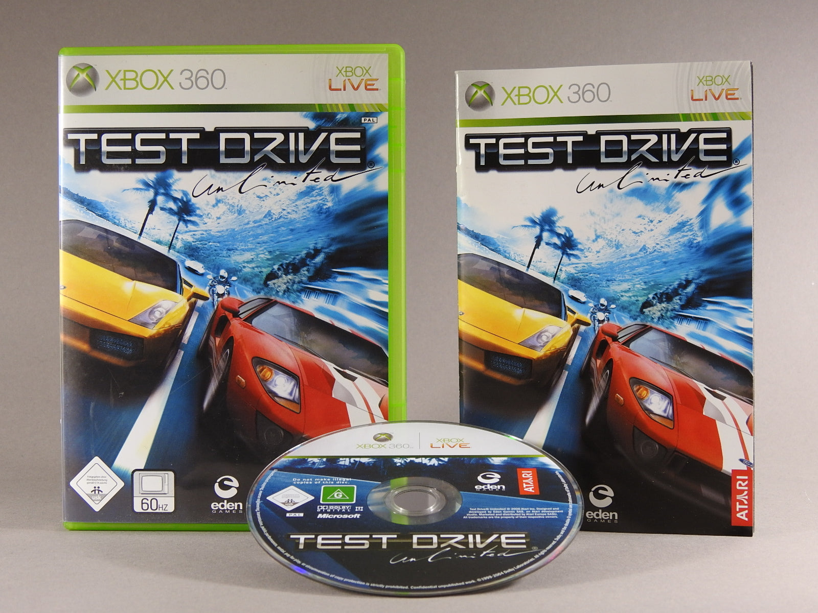 Xbox 360 Videospiel TEst Drive Unlimited Hülle mit Anleitung und Disc