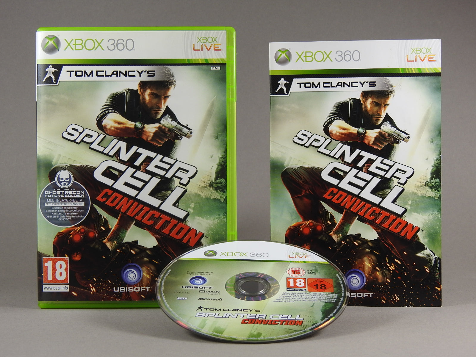 Xbox 360 Videospiel Tom Cancys Splinter Cell Conviction Hülle mit Anleitung und Disc