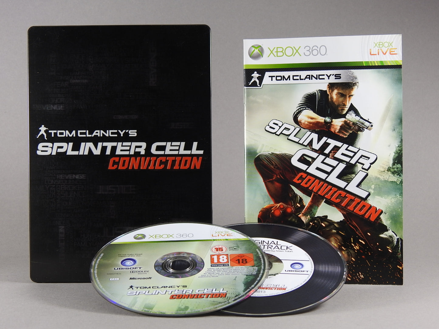 Xbox 360 Videospiel Tom Cancys Splinter Cell Conviction Steelbook Hülle mit Anleitung und Disc