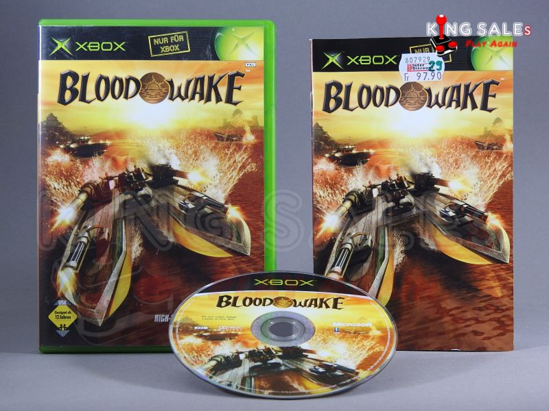 Xbox Videospiel Blood Wake Hülle mit Anleitung und Disc