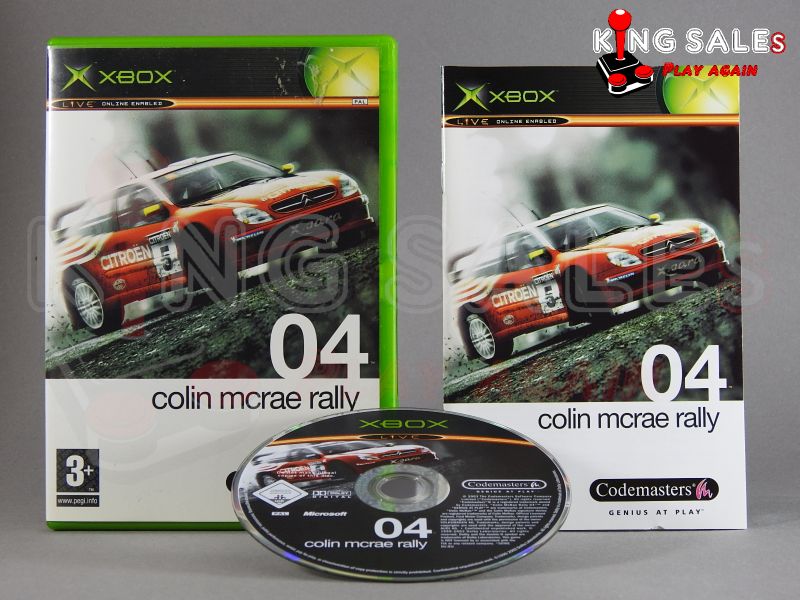 Xbox Videospiel Colin Mcrae Rally 04 Hülle mit Anleitung und Disc