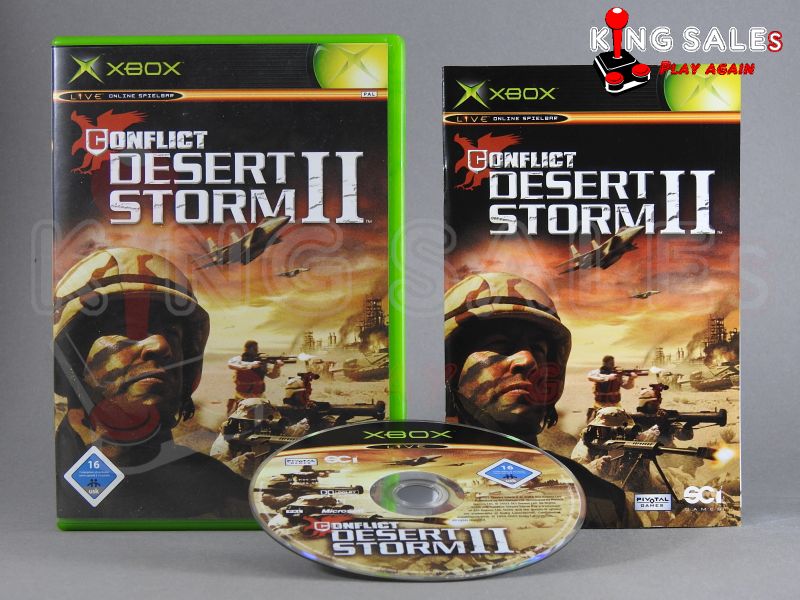 Xbox Videospiel Conlict Desert Storm 2 Hülle mit Anleitung und Disc