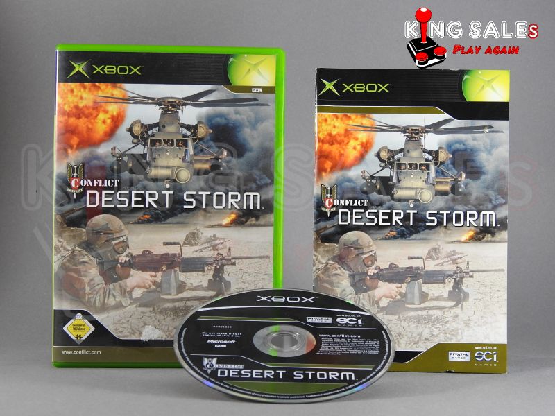 Xbox Videospiel Conflict Desert Storm Hülle mit Anleitung und Disc