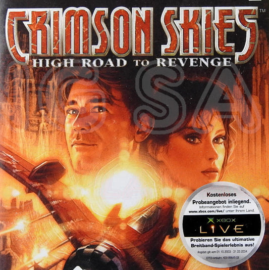 Xbox Videospiel Crimsons Skies Hülle mit Anleitung und Disc