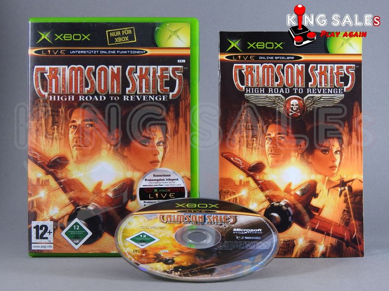 Xbox Videospiel Crimsons Skies Hülle mit Anleitung und Disc
