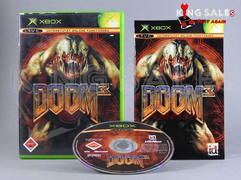 Xbox Videospiel Doom 3 Hülle mit Anleitung und Disc