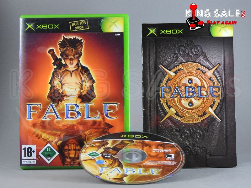 Xbox Videospiel Fable Hülle mit Anleitung und Disc