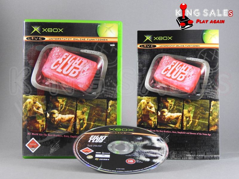 Xbox Videospiel Fight Club Hülle mit Anleitung und Disc