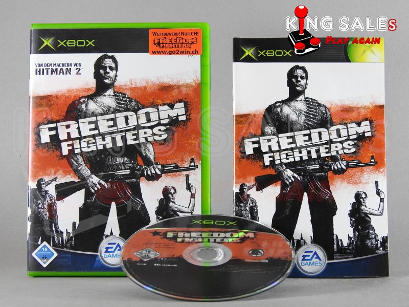 Xbox Videospiel Freedom Fighters Hülle mit Anleitung und Disc