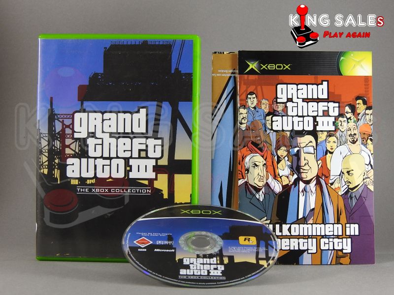Xbox Videopiel GTA 3 Hülle mit Anleitung und Disc