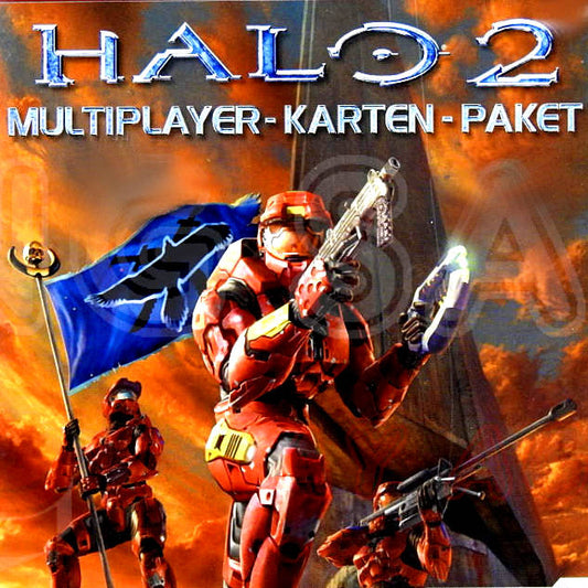 Xbox Videospiel Halo 2 Multiplayer Kartenpaket Hülle mit Anleitung und Disc