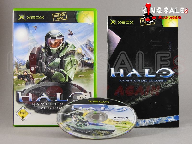 Xbox Videospiel Halo Kampf um die Zukunft Hülle mit Anleitung und Disc