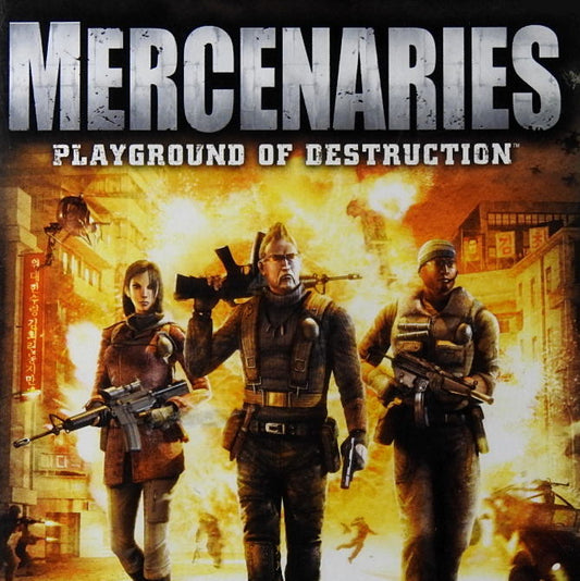 Xbox Videospiel Mercenaries Playground of Destruction Hülle mit Anleitung und Disc