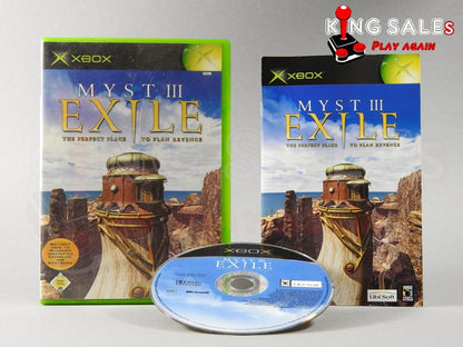 Xbox Videospiel Myst III Exile Hülle mit Anleitung und Disc