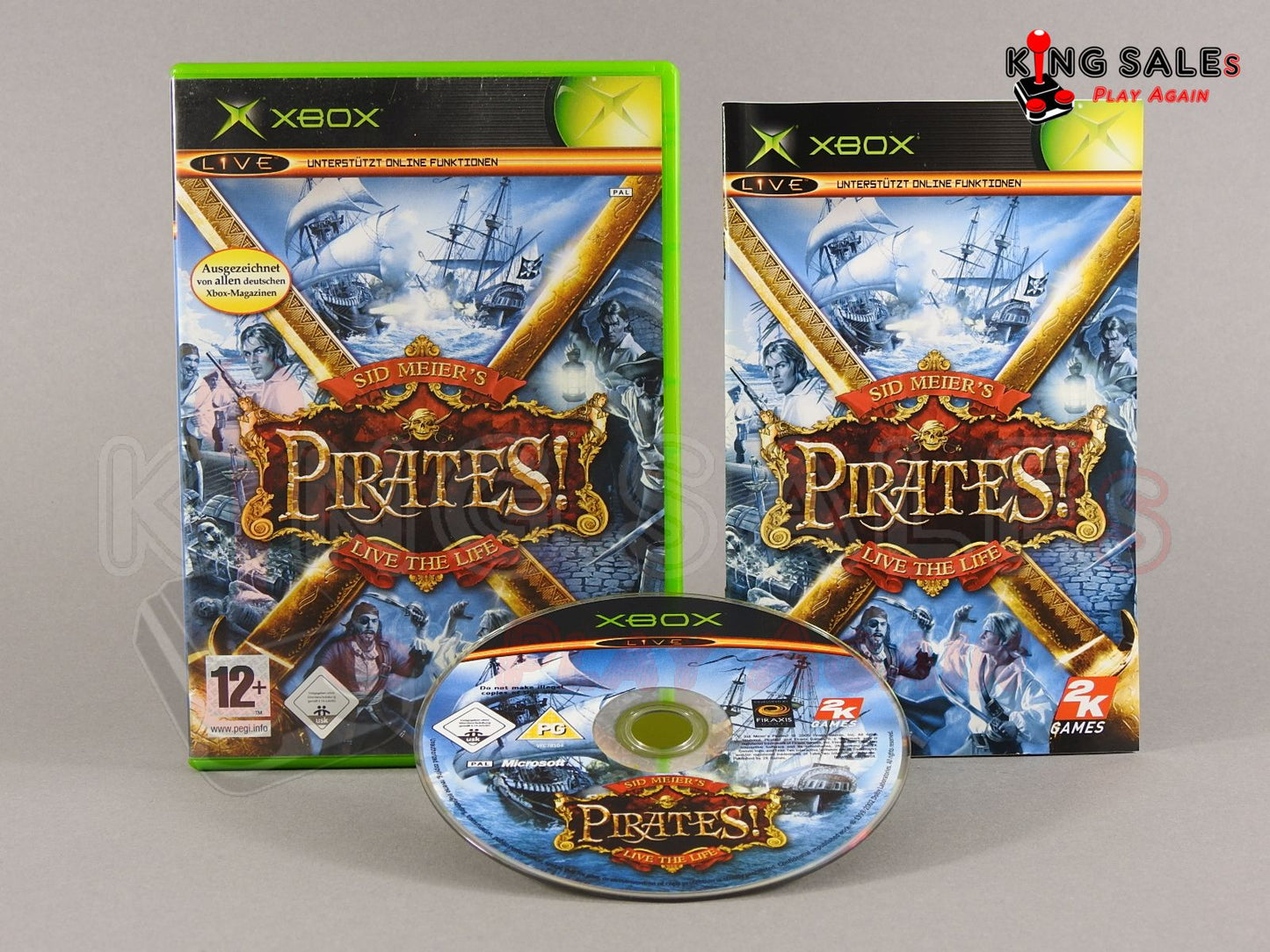 Xbox Videospiel Sid Meiers Pirates! Liv the Life Hülle mit Anleitung und Disc