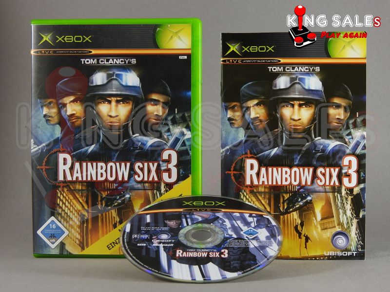 Xbox Videospiel Tom Clancy's Rainbow Six 3 Hülle mit Anleitung und Disc