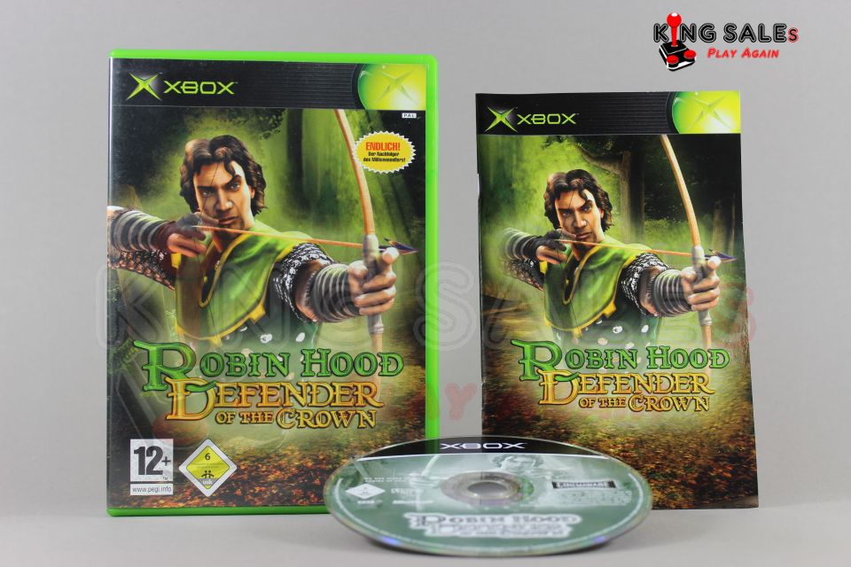 Xbox Videospiel Robin Hood Defender of the Crown Hülle mit Anleitung und Disc