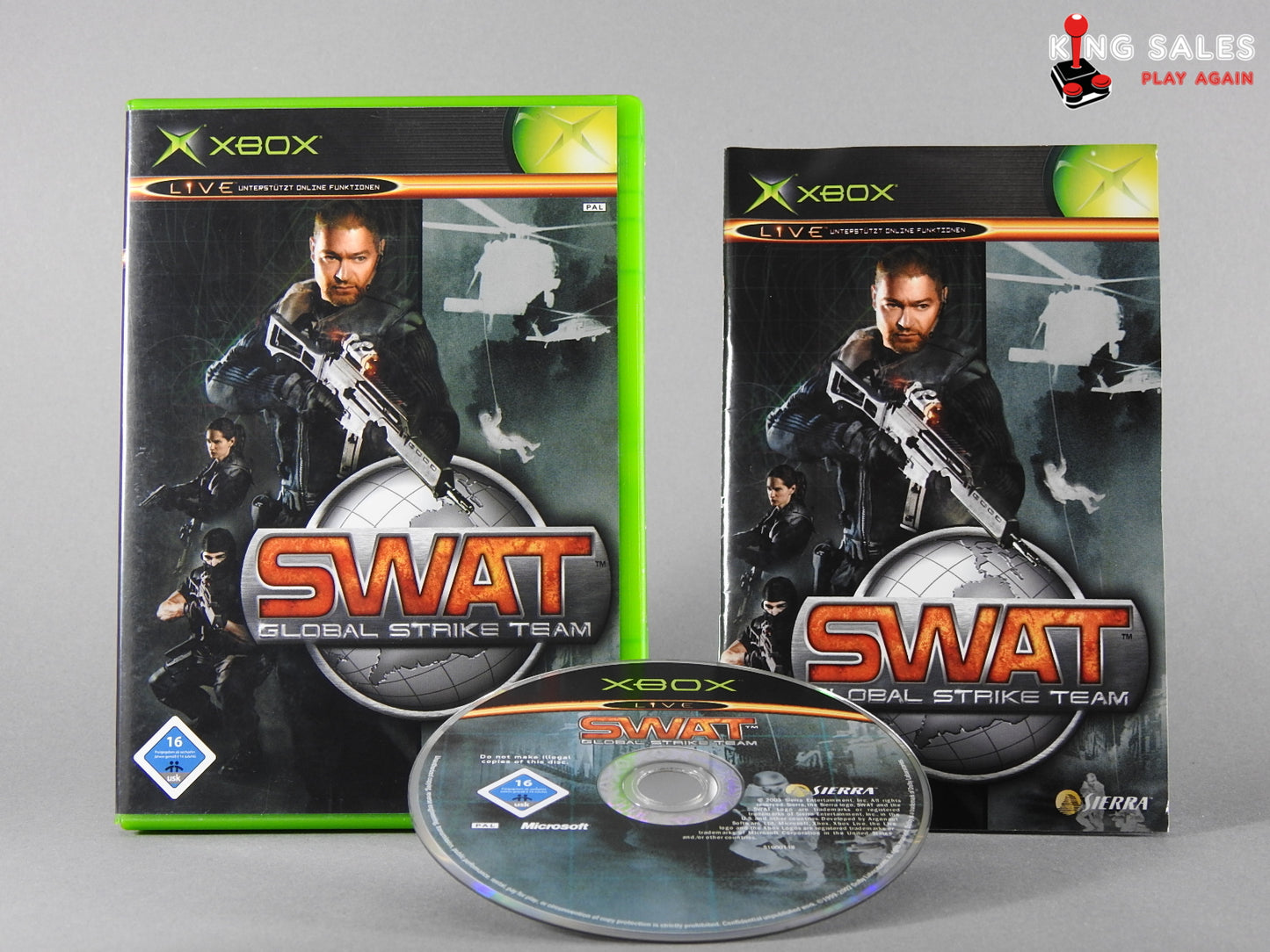 Xbox Videospiel SWAT Global Strike Team Hülle mit Anleitung und Disc