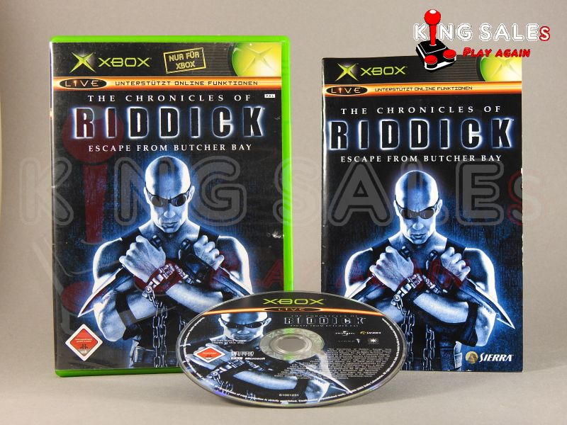 Xbox Videospiel The Chronicles of Riddick Escape from Butcher Bay
Hlle mit Anleitung und Disc