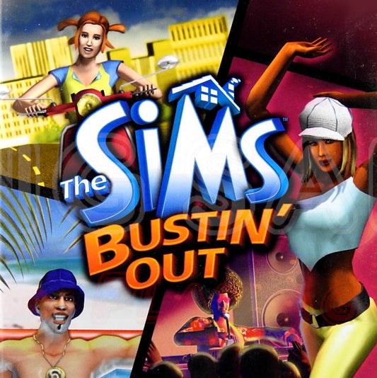 Xbox Videospiel The Sims Bustin Out Hülle mit Anleitung und Disc