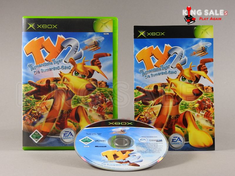 Xbox Videospiel Ty der Tasmanische Tiger 2 Die Bumerang Gang Hülle mit Anleitung und Disc