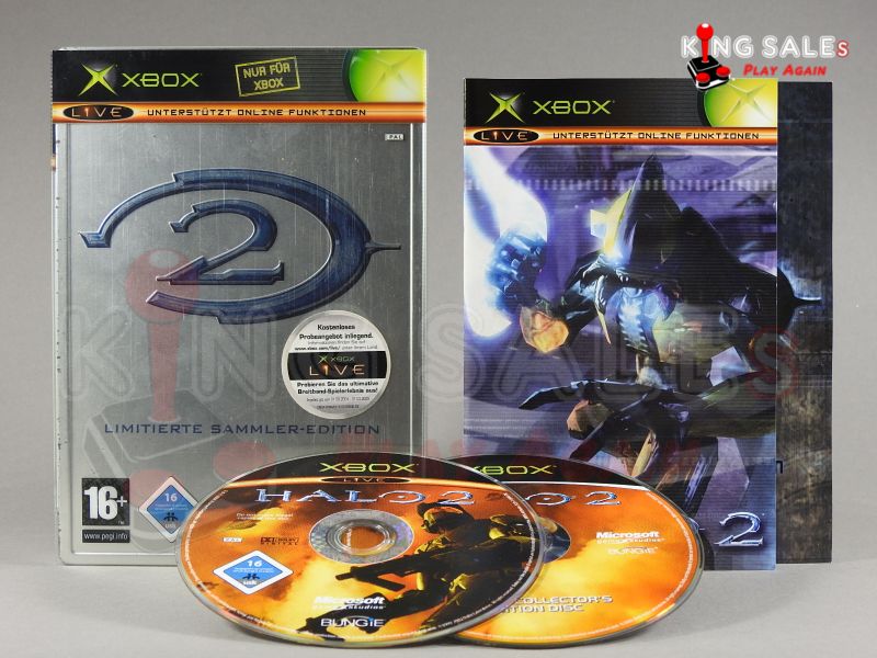 Xbox Videospiel Halo 2 Limitierte Sammler-Edition Hülle mit Anleitung und Disc