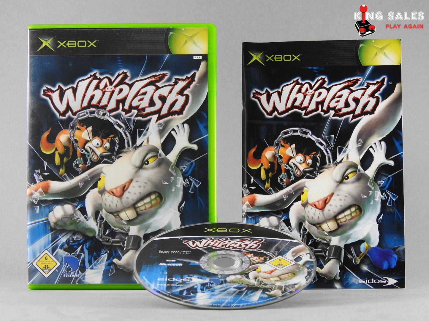 Xbox Videospiel Whiplash Hülle mit Anleitung und Disc